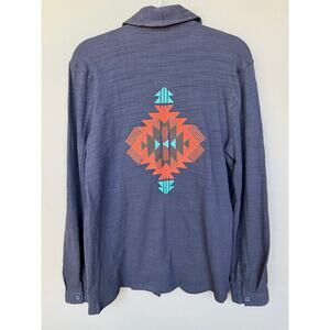 NWT Umgee western shirt jacket - blue button up embroidered Oversized size S